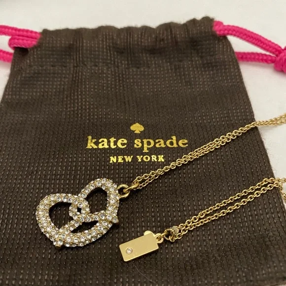 Rare Kate Spade Salted Pretzel Pendant Necklace - Picture 4 of 4